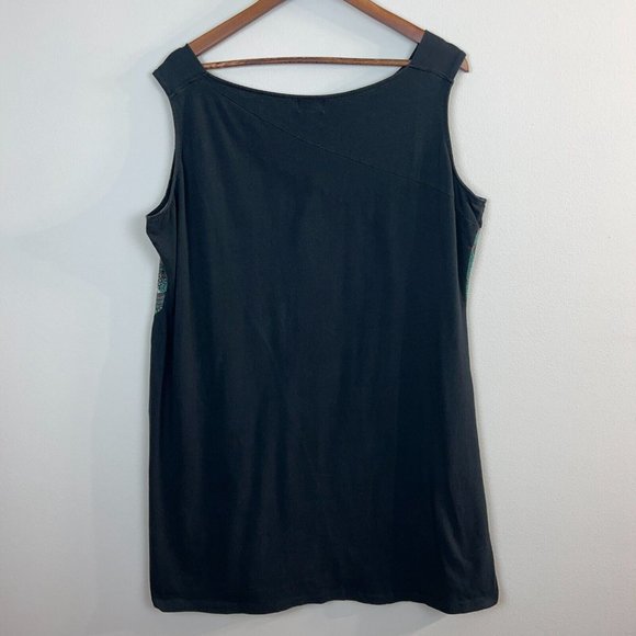 Coline‎ Mini Dress XXL Black Multicolor Sleeveless Printed Short Stretch - Picture 7 of 11